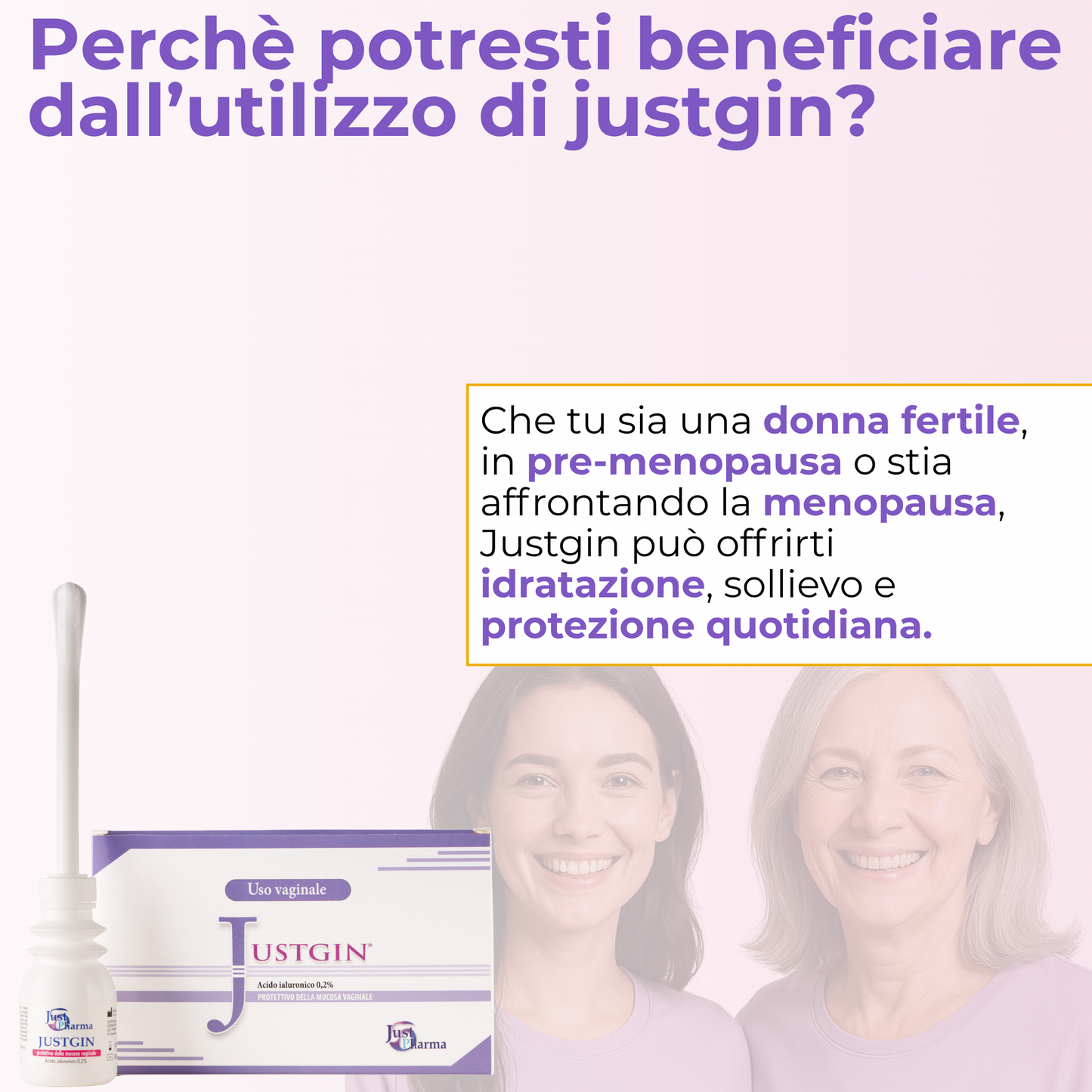 Dispositivo Medico Acido Ialuronico 0,2% Benessere Intimo Femminile 4 flaconi 30ml con Cannule Monouso JUSTGIN