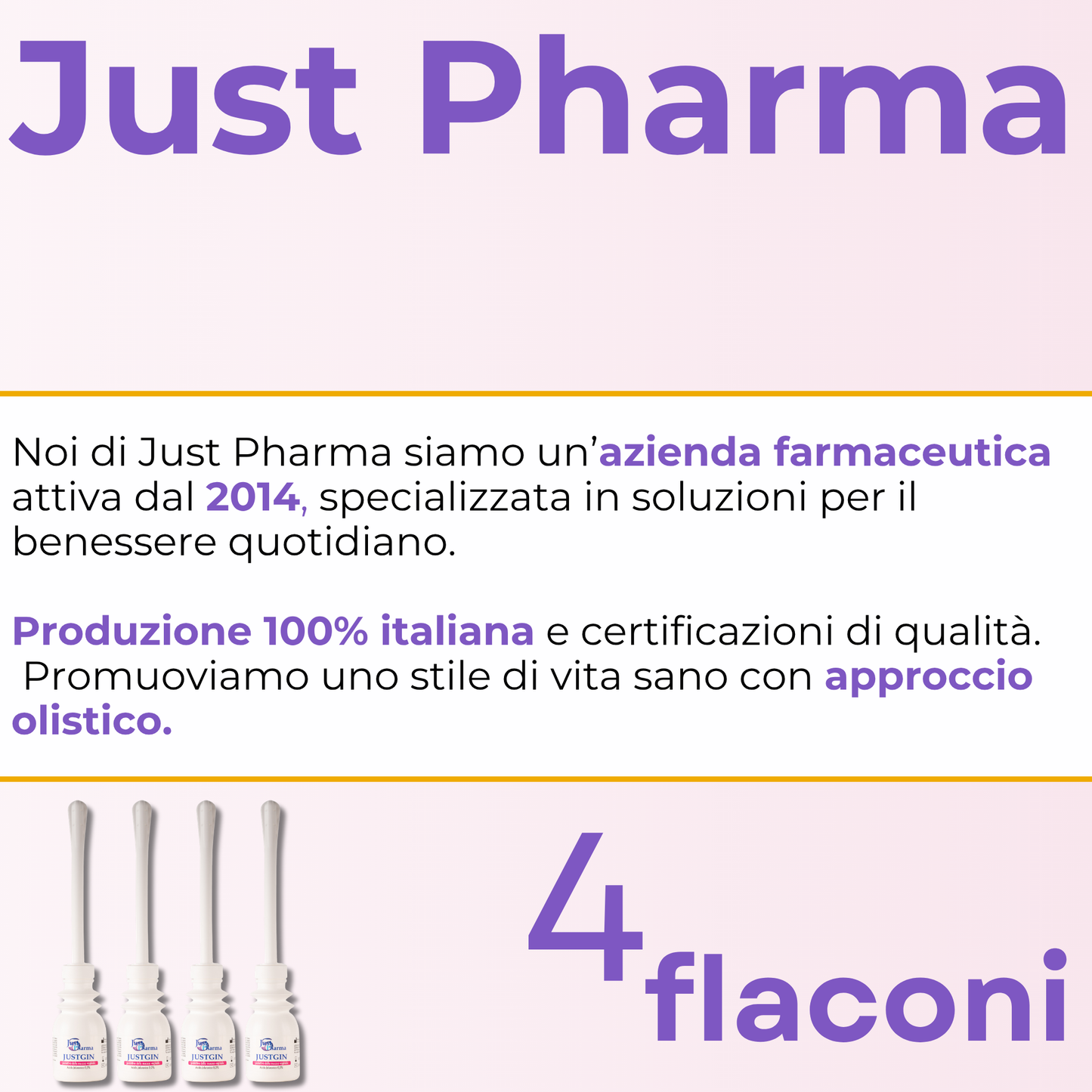 Dispositivo Medico Acido Ialuronico 0,2% Benessere Intimo Femminile 4 flaconi 30ml con Cannule Monouso JUSTGIN